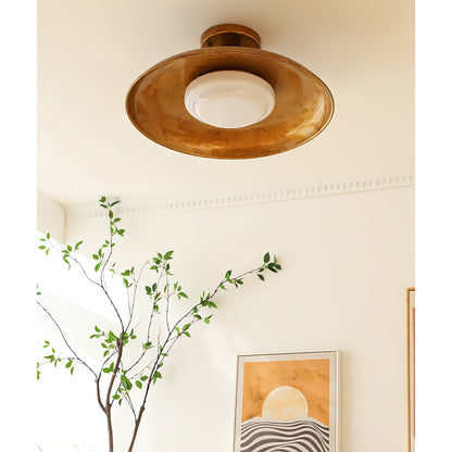 Wide Disc Flush Ceiling Light