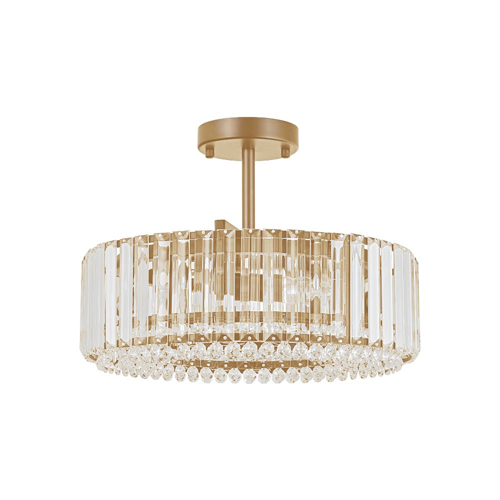 Glam Carved Crystal Ceiling Light
