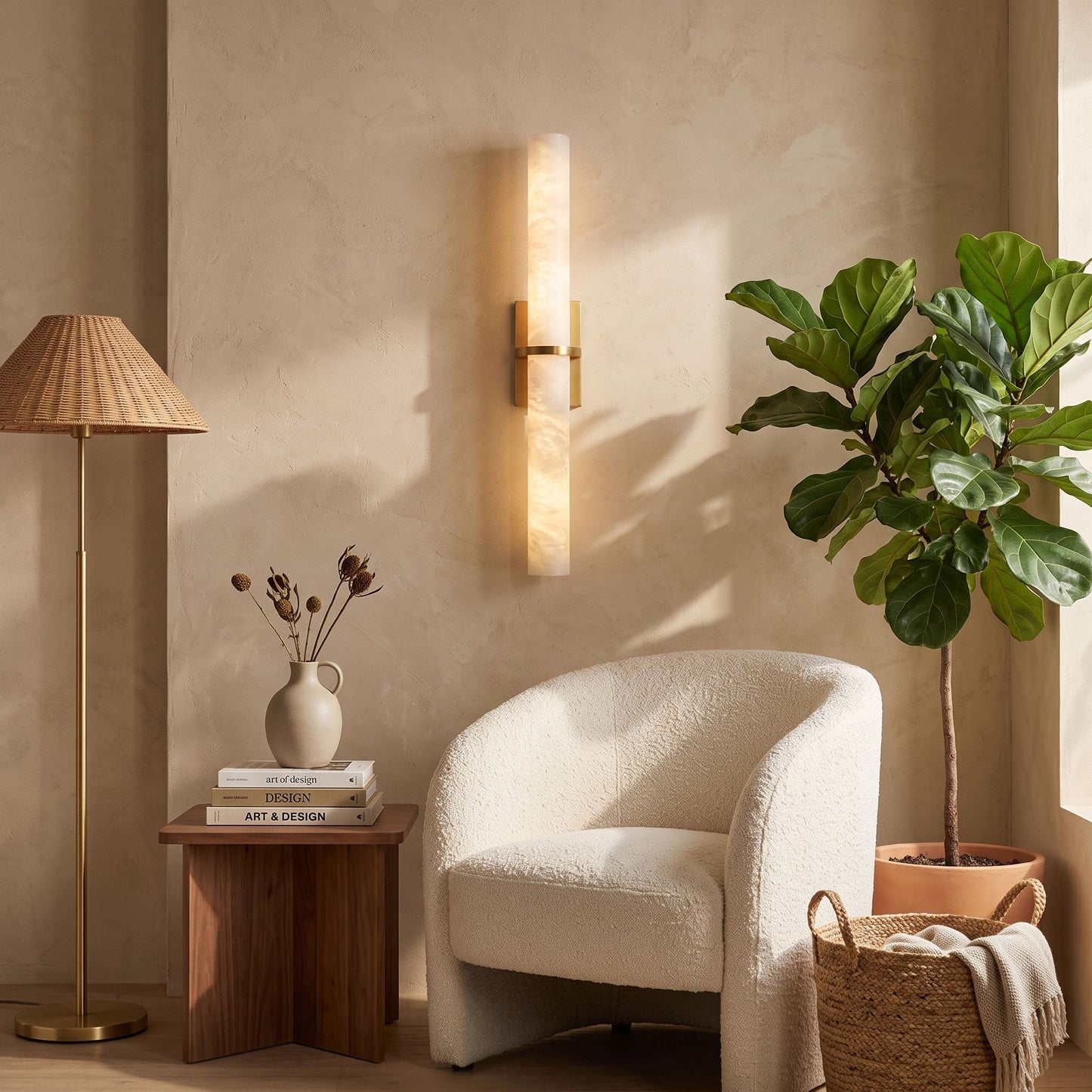 Slim Alabaster Bar Wall Light