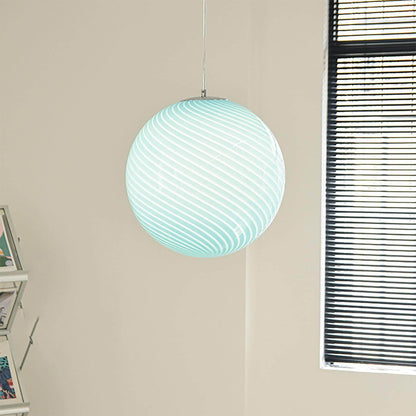 Swirled Glass Globe Pendant Light