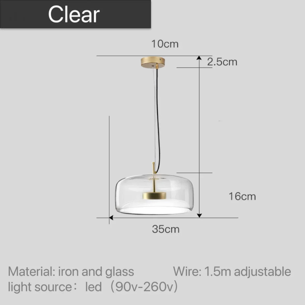 Lumira Nordic Tinted Glass Pendant Light