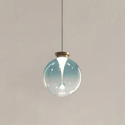 Tinted Glass Globe Pendant Light
