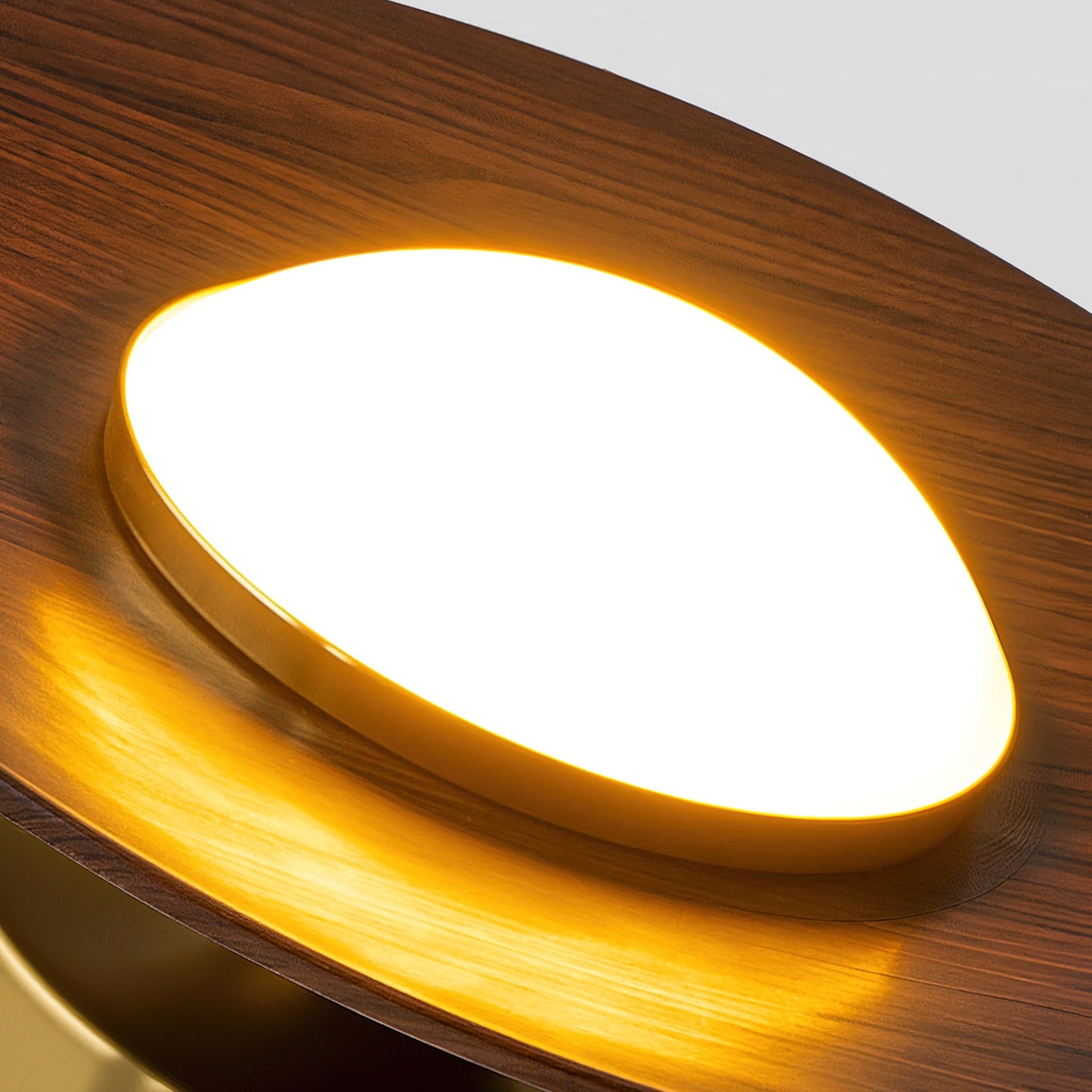 Walnut Saucer Ceiling Light