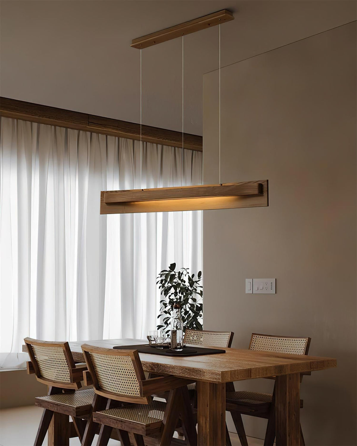 Linear Wood LED Chandelier