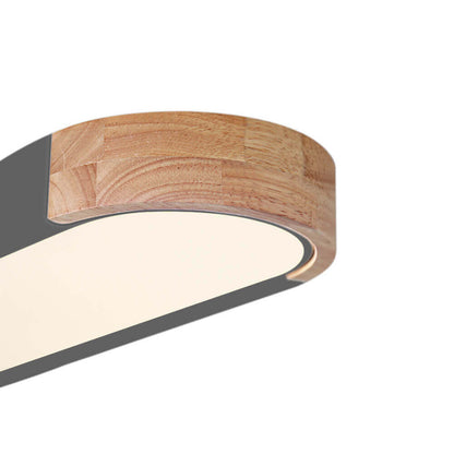 Ovalyn Minimalist Wood Oval LED Ceiling Light