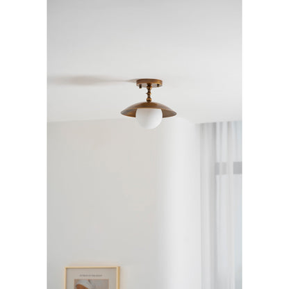 Brass Dome Semi-Flush Ceiling Light