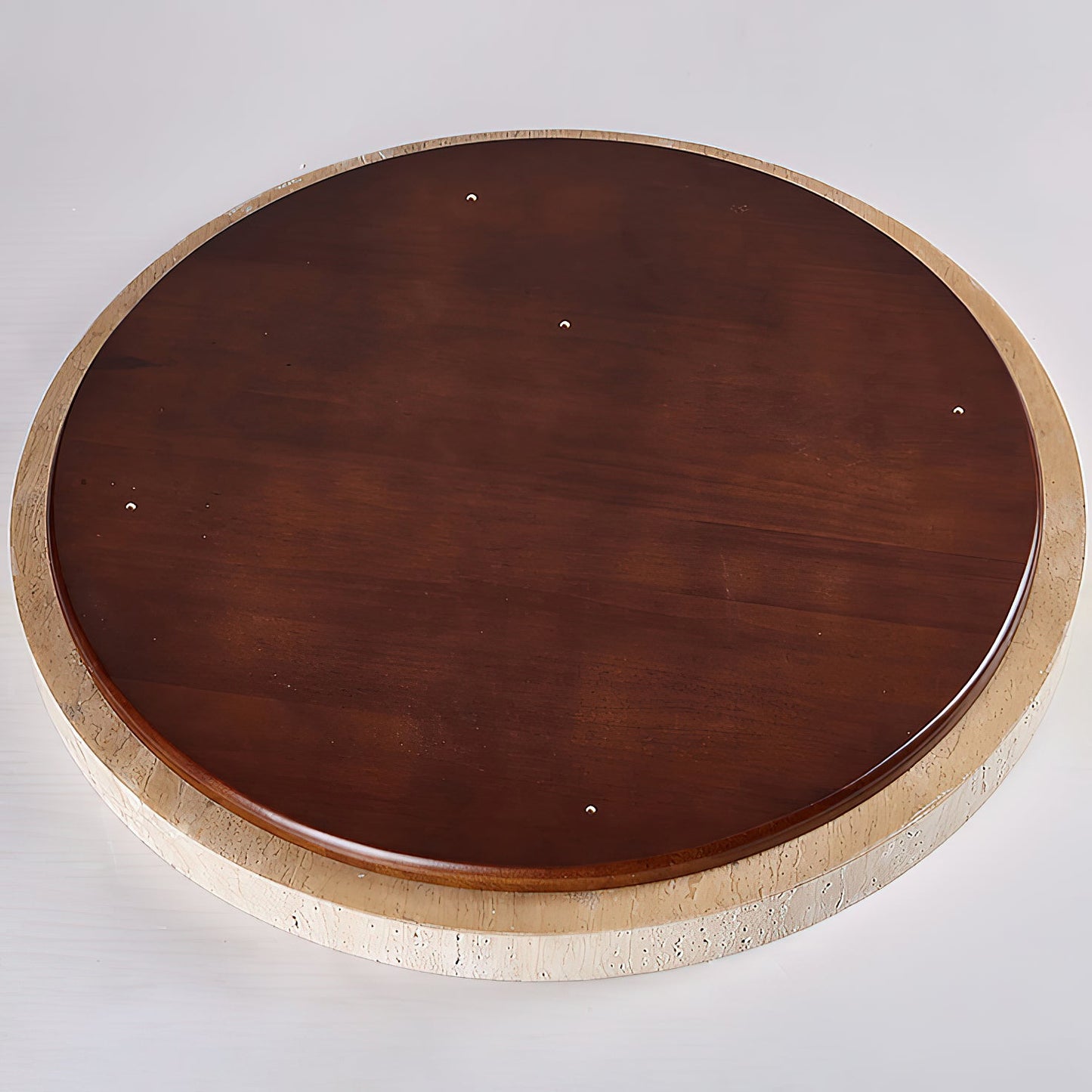 Walnut Travertine Disc Ceiling Light