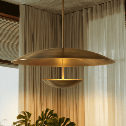 Wide Disc Metal Pendant Light