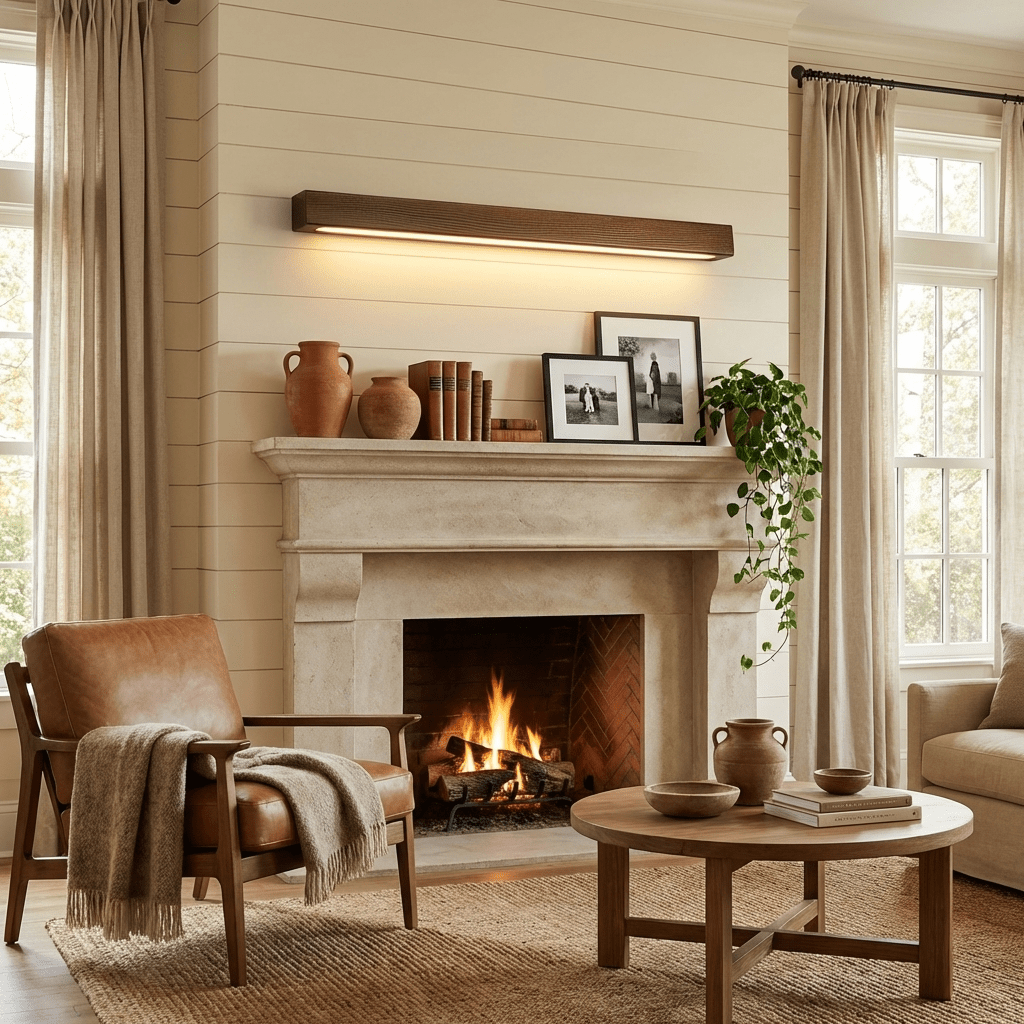 Slim Wood Linear Wall Light