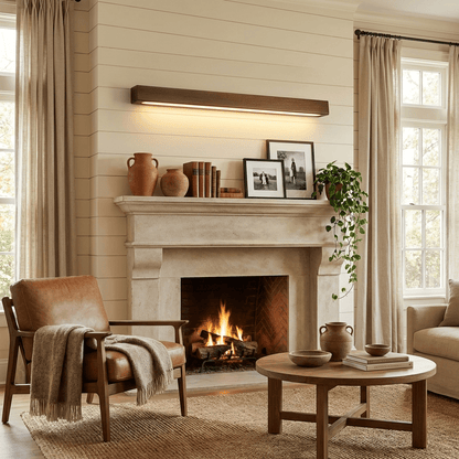 Slim Wood Linear Wall Light