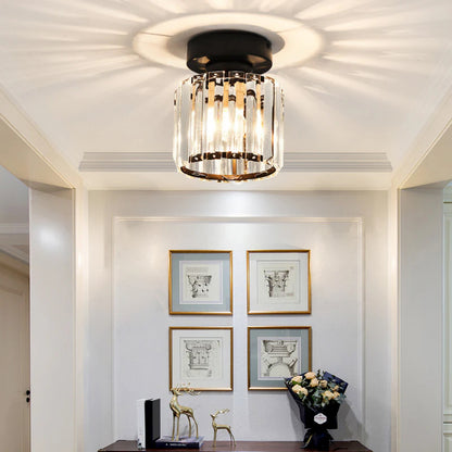 Orvella Minimalist Crystal Flush Ceiling Light