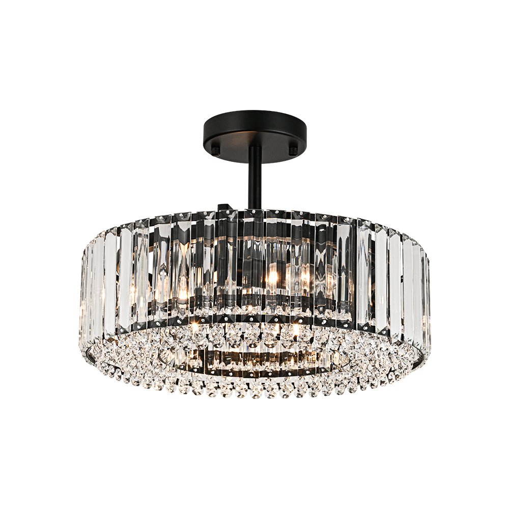 Glam Carved Crystal Ceiling Light