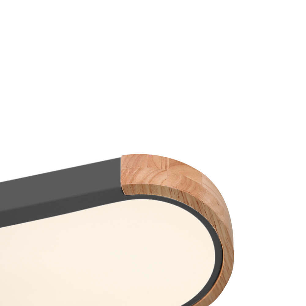 Ovalyn Minimalist Wood Oval LED Ceiling Light