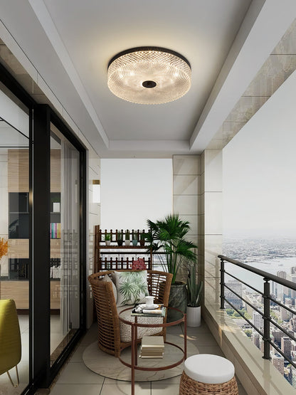 Faceted Acrylic Drum Ceiling Light
