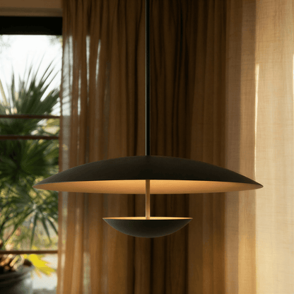 Wide Disc Metal Pendant Light