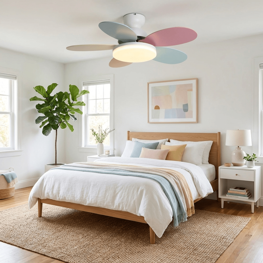 Flower Blade Wood Ceiling Fan