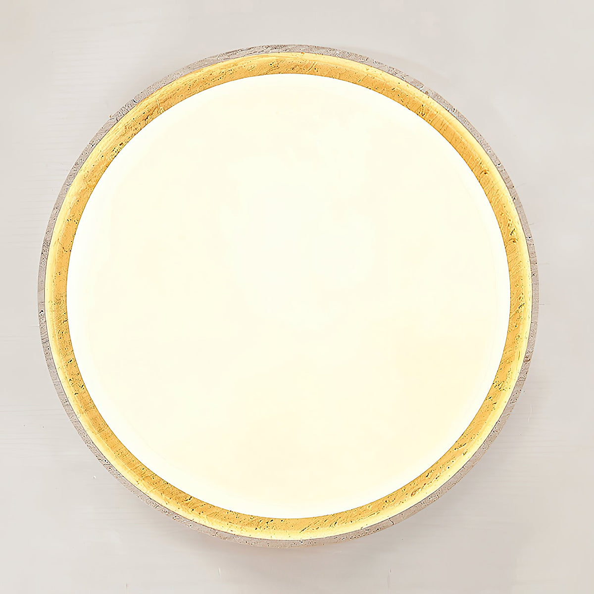 Walnut Travertine Disc Ceiling Light