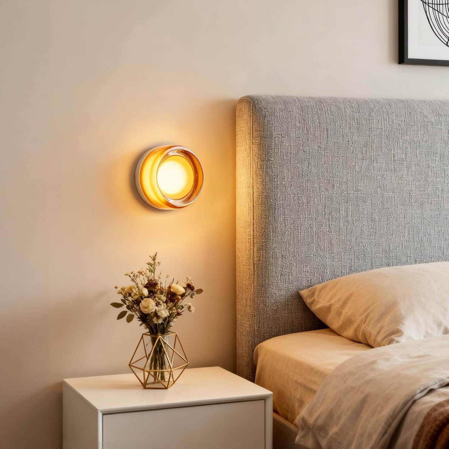 Round Coloured Wall Light