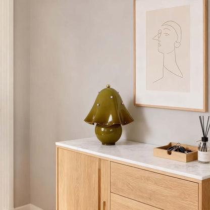 Ruffled Glass Table Lamp