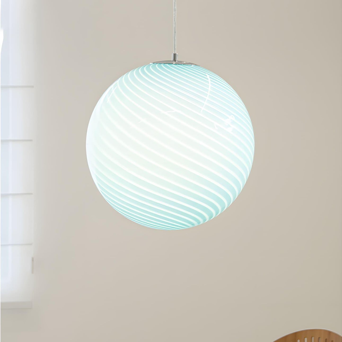 Swirled Glass Globe Pendant Light
