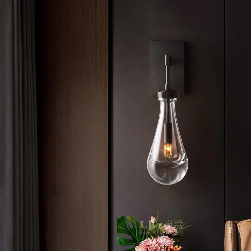 Teardrop Glass Wall Light