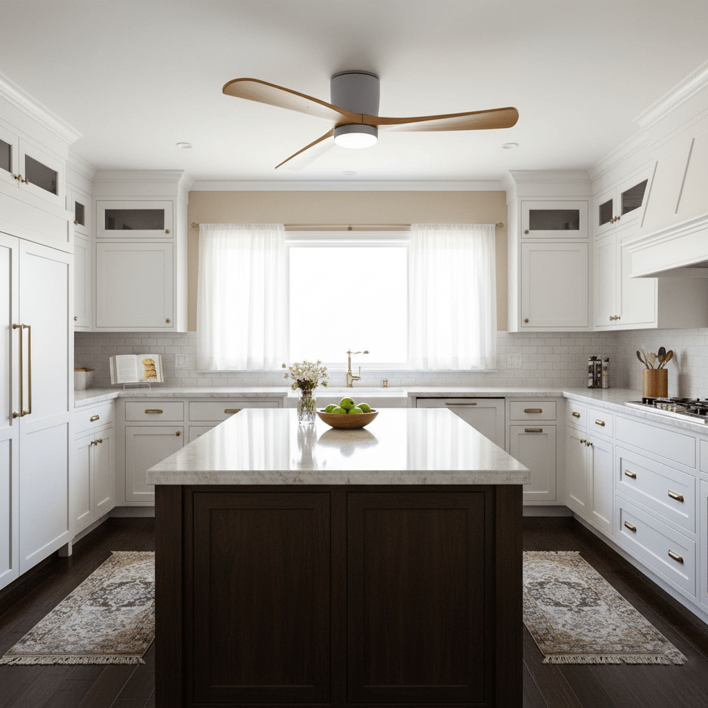 Sycamore Wood Flush Ceiling Fan