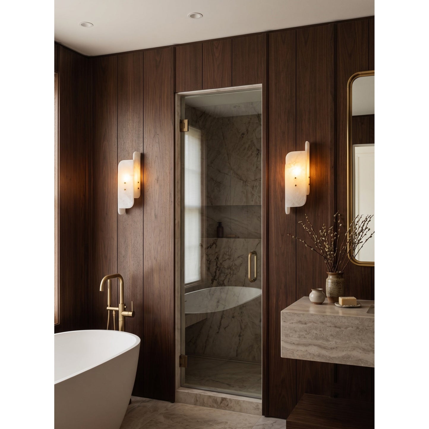 Sculptural Alabaster Wall Light