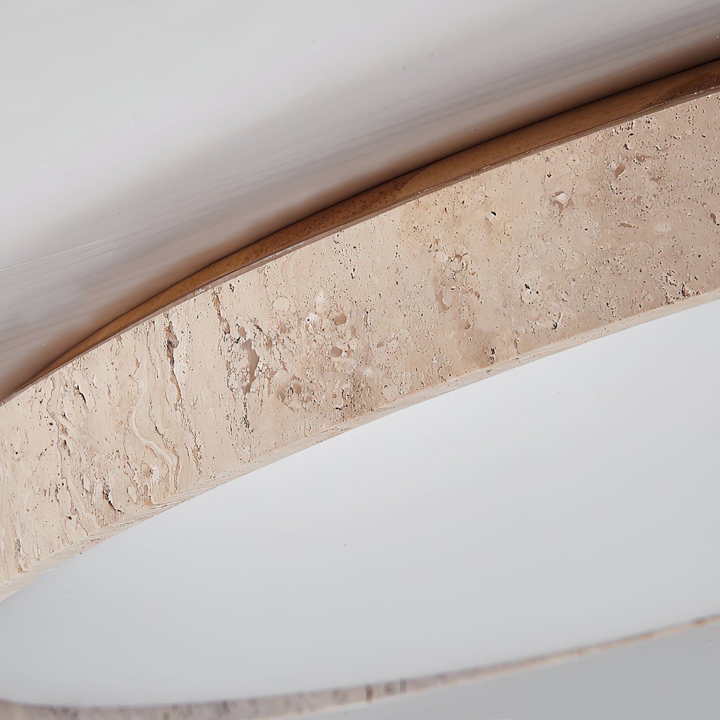 Walnut Travertine Disc Ceiling Light