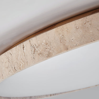 Walnut Travertine Disc Ceiling Light
