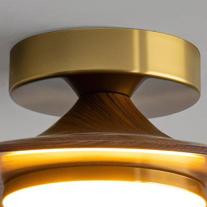 Walnut Saucer Ceiling Light