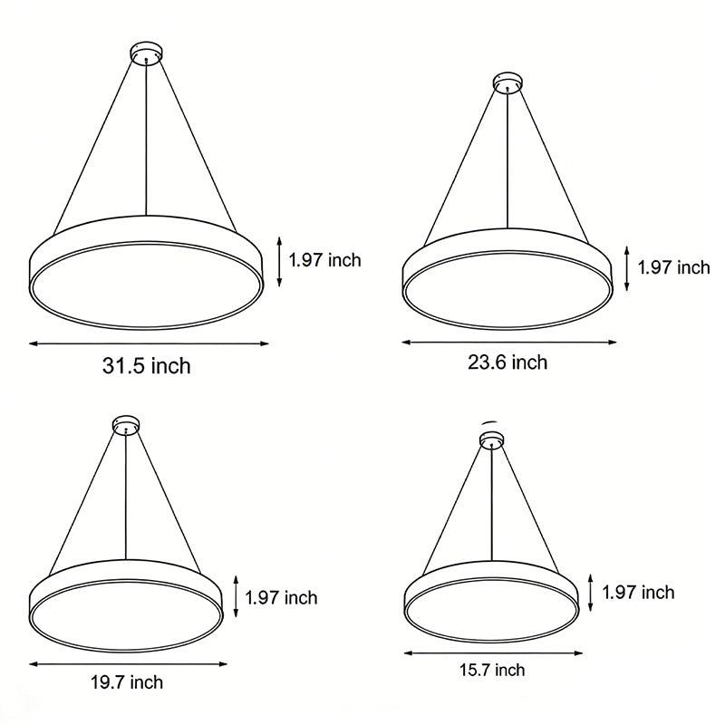 Circular Metal Ring Pendant Light