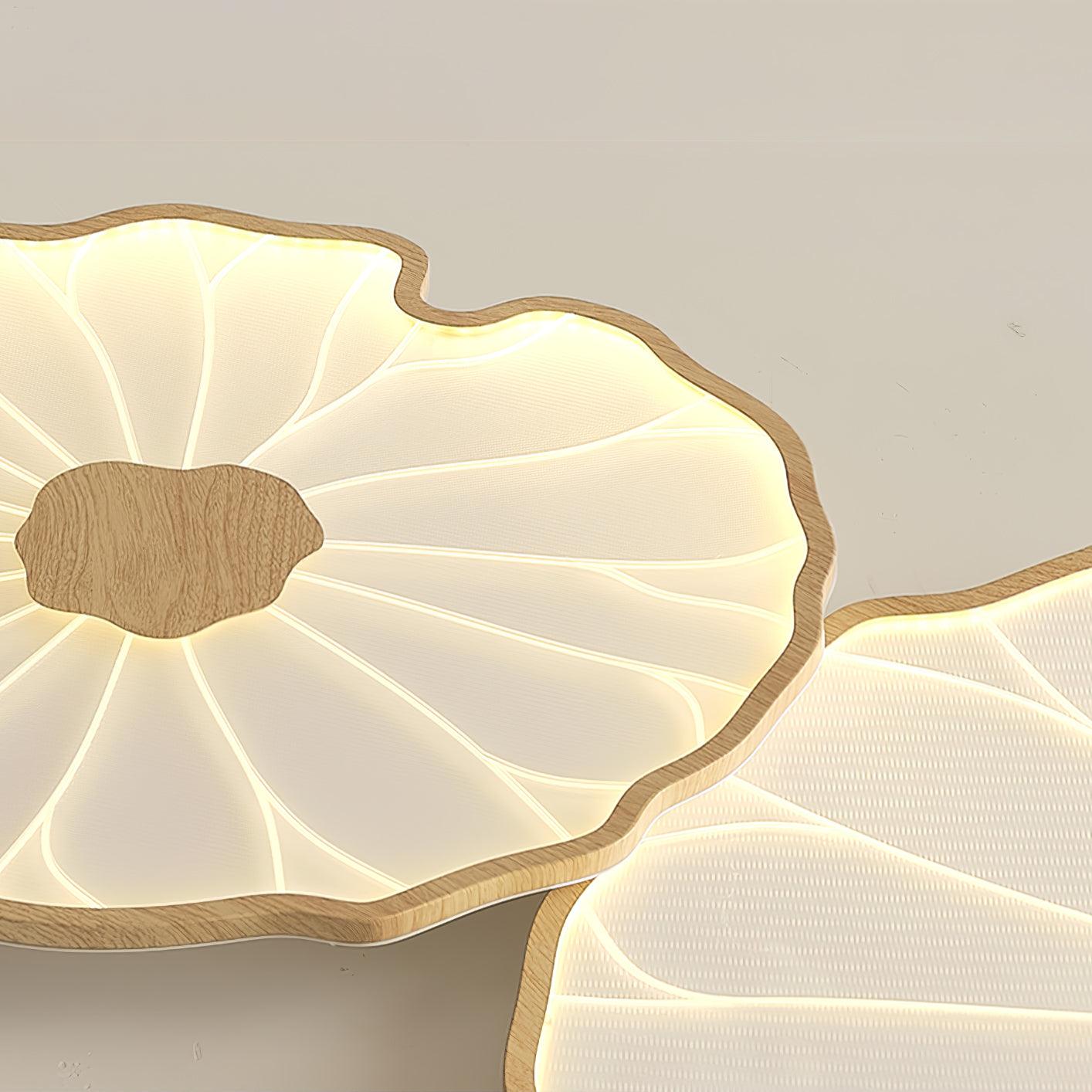 Waterlily Wood-Grain Ceiling Light