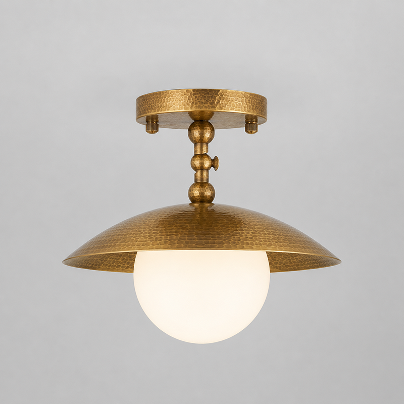 Hammered Dome Flush Ceiling Light