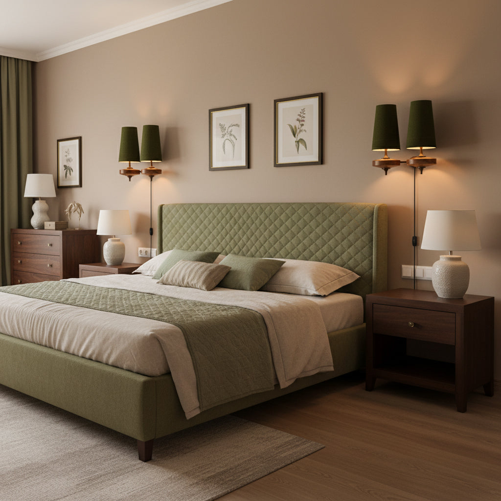Walnut Brass Plug-In Wall Light