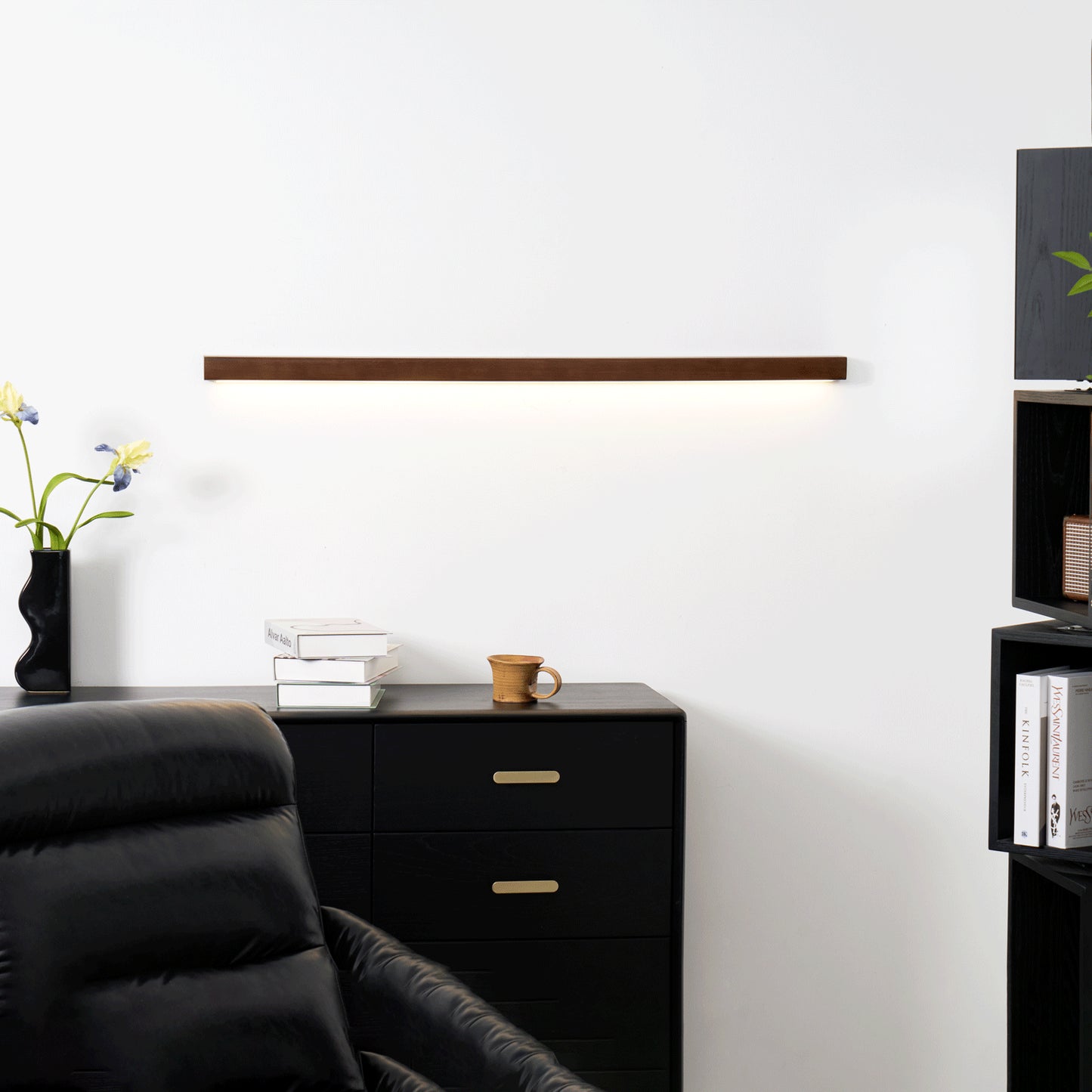 Slim Wood Linear Wall Light