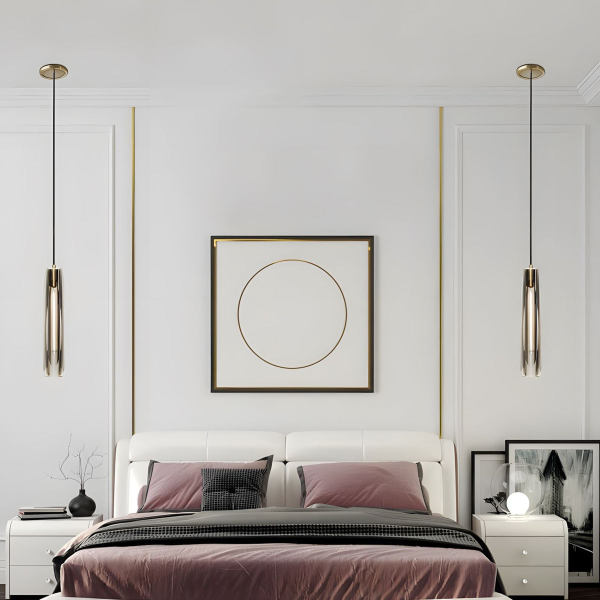 Brass Crystal Rod Pendant Light