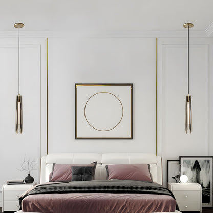 Brass Crystal Rod Pendant Light