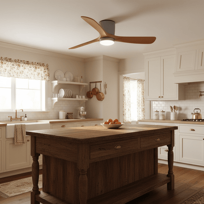 Sycamore Wood Flush Ceiling Fan