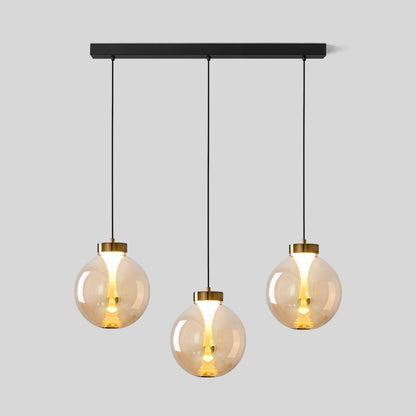 Tinted Glass Globe Pendant Light