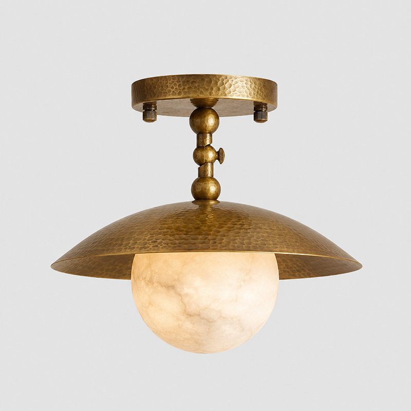Hammered Dome Flush Ceiling Light