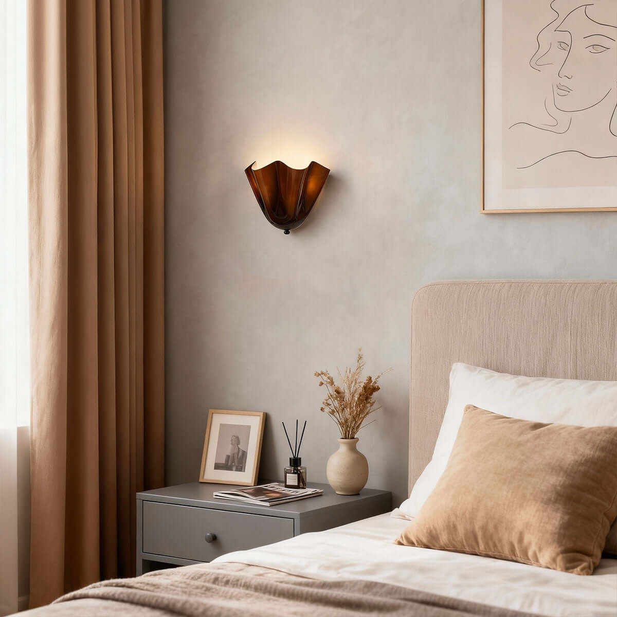 Draped Glass Wall Light