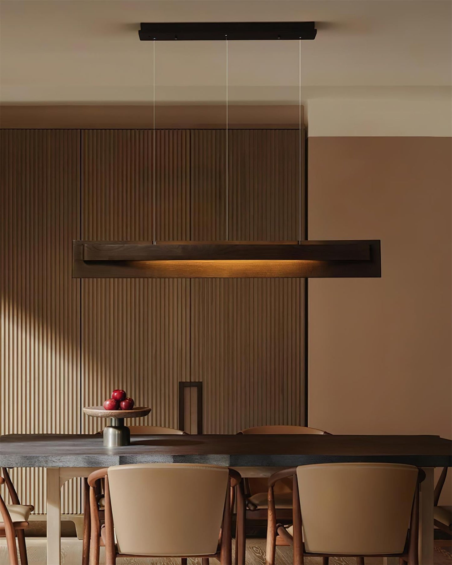 Linear Wood LED Chandelier