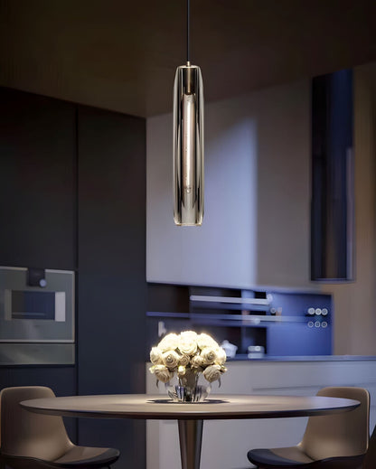 Brass Crystal Rod Pendant Light