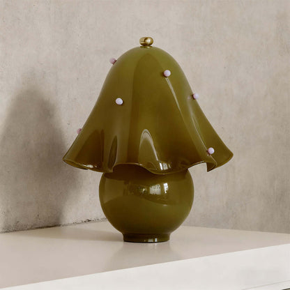 Ruffled Glass Table Lamp