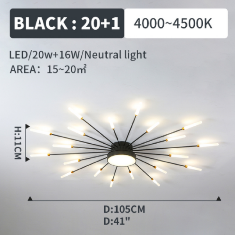 Pyrenna Starburst Metal Firework Ceiling Light