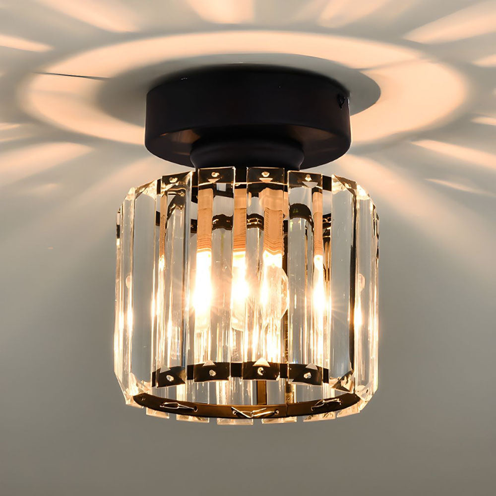 Orvella Minimalist Crystal Flush Ceiling Light