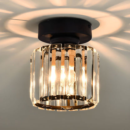 Orvella Minimalist Crystal Flush Ceiling Light
