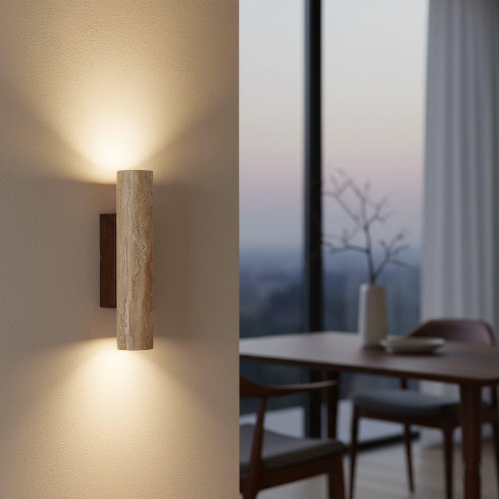 Torvela Japandi Travertine Wall Light
