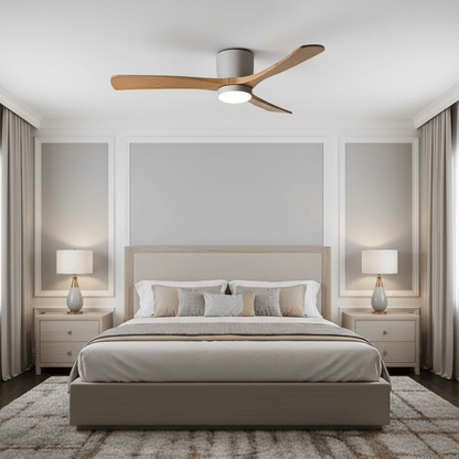 Sycamore Wood Flush Ceiling Fan