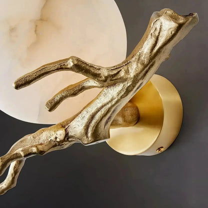 Brass Branch Alabaster Wall Light